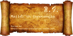 Mailáth Innocencia névjegykártya